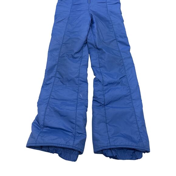 Vintage 70s Number 1 Sun Blue Insulated ski snow bib overall flare pants sz 30 - Picture 4 of 6